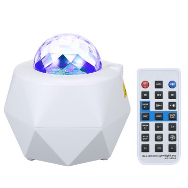 Music Starry Projector Light LED Night Lamp with Remote Control Romantic Starlit Projection Lamp 10 Levels Brightness & Multi Lighting Modes Support U-disk/BT Music Player/Timer Function