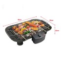 Smokeless Indoor/Outdoor Electric Grill Portable Tabletop Grill Kitchen BBQ Grills Adjustable Temperature Control,Removable Water Filled Drip Tray,2000W,Black（EU Plug）