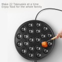 Takoyaki Maker Ebelskiver Maker Electric Takoyaki Pan Stuffed Pancake Pan Munk Aebleskiver Pan with 22 Takoyaki Holes