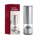 Electric Pepper/Salt Grinder, Stainless Steel Seasoning Grinder Adjustable Burr Mill，5 Levels Coarseness, for Pepper, Cloves, Kosher salt and Cumin