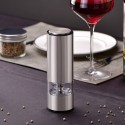 Electric Pepper/Salt Grinder, Stainless Steel Seasoning Grinder Adjustable Burr Mill，5 Levels Coarseness, for Pepper, Cloves, Kosher salt and Cumin