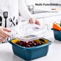 Multi-Functional Drain Basket Kitchen Dual Layer Vegetable Strainer Fruit Storage Box with Transparent Cover