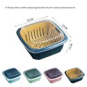 Multi-Functional Drain Basket Kitchen Dual Layer Vegetable Strainer Fruit Storage Box with Transparent Cover