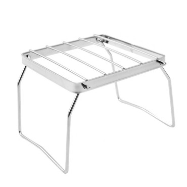 Outdoor Pot Rack Stainless Steel Grill Camping Folding Light Campfire Picnic BBQ Backpacking Fishing Hiking
