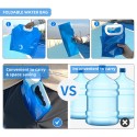 Water Storage Bag Foldable Bag 10L Large Capacity with Valve Food Grade Portable No Leakage for Camping Hiking Outdoors