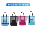 Large Mesh Beach Bag Tote Insulated Reusable Picnic Lunch Bag for Outdoor Camping