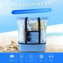 Large Mesh Beach Bag Tote Insulated Reusable Picnic Lunch Bag for Outdoor Camping