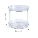 Rotating Organizer Transparent Double Layer 360° Rotatable Kitchen Seasonings Rack Makeup Holder Lazy Susan Turntable