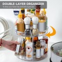 Rotating Organizer Transparent Double Layer 360° Rotatable Kitchen Seasonings Rack Makeup Holder Lazy Susan Turntable