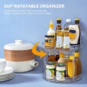 Rotating Organizer Transparent Double Layer 360° Rotatable Kitchen Seasonings Rack Makeup Holder Lazy Susan Turntable