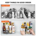 Rotating Organizer Transparent Double Layer 360° Rotatable Kitchen Seasonings Rack Makeup Holder Lazy Susan Turntable