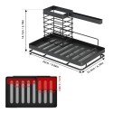 Kitchen Sink Organizer Caddy with Drain Pan Tray Sponge Scrubber Brush Dishcloth Holder Counter Rack Anti-Rust Surface Treatment - Black