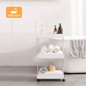 Bathroom multi-layer floor-to-ceiling storage rack kitchen supplies plastic removable storage rack crevice trolley rack 3 Layers