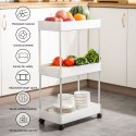 Bathroom multi-layer floor-to-ceiling storage rack kitchen supplies plastic removable storage rack crevice trolley rack 3 Layers