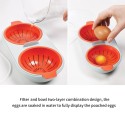 Microwave Boiled Egg Cups Microwave Egg Cooker Maker 2 Egg Poaching Cups Egg Boiler Mold Bowl for Kitchen Cooking Cookware Baking Tools