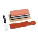 400/1000 3000/80000 Grit White Corundum Double-sided Whetstone with Leather Strop White Stone Correction Angel Guide