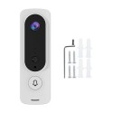 Wireless Video Doorbell 720P Visual Real-time Intercom Wi-Fi Video Bell PIR Detection Night Vision 2-Way Talk Home Security Camera with 166° Viewing Angle Smart Door Bell