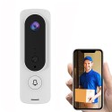 Wireless Video Doorbell 720P Visual Real-time Intercom Wi-Fi Video Bell PIR Detection Night Vision 2-Way Talk Home Security Camera with 166° Viewing Angle Smart Door Bell