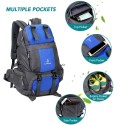 50L Hiking Backpack Waterproof Outdoor Sport Travel Daypack Bag with Shoe Compartment for Climbing Camping Mountaineering