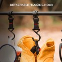 Outdoor Camping Solid Rack Multi Functional Cookware Rack Folding Aluminum Alloy Hanging Rack with 10 Hooks Portable Camping Accessory