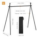 Outdoor Camping Solid Rack Multi Functional Cookware Rack Folding Aluminum Alloy Hanging Rack with 10 Hooks Portable Camping Accessory