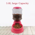 Automatic Pet Water Food Dispenser 3.8L Large Capacity Self-Dispensing Gravity Pet Feeder Waterer Cat Dog Feeding Bowl Drinking Water/Automatic Feeding Pet Supplies 1#