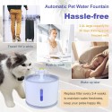 2.4L Automatic Pet Cat Water Fountain with LED Electric USB Dog Cats Pets Mute Drinker Feeder Bowl Pet Drinking Fountain Dispenser