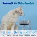 Cat Water Fountain Dog Water Dispenser 1.8L Super Quiet Automatic Pet Drinking Fountain with Faucet Transparent Design