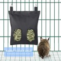 Rabbit Hay Feeder Bags Guinea Pigs Hay Bag Long Wear Feeder Bag Hanging Feeding Device with 2 Holes for Small Animals Feeding Supply