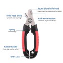 Professional Pet Dog Nail Clipper with Lock Grooming Scissors Nail File 3PCS Pet Tool for Animals Cats