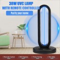 38W UVC LED Lamp with Remote Controller 360 Degrees Three Timing for Purify Hotel Household Home Office Living Room