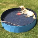 Foldable PVC Dog Cat Pet Swimming Pool Pet Dog Pool Bathing Tub Kiddie Pool, Water Pond Pool for Dogs Cats and Kids in Summer， 80*20cm