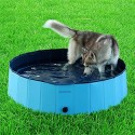 Foldable PVC Dog Cat Pet Swimming Pool Pet Dog Pool Bathing Tub Kiddie Pool, Water Pond Pool for Dogs Cats and Kids in Summer， 80*20cm