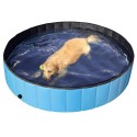 Foldable PVC Dog Cat Pet Swimming Pool Pet Dog Pool Bathing Tub Kiddie Pool, Water Pond Pool for Dogs Cats and Kids in Summer， 80*20cm