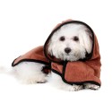 Dog Bathrobe Dog Bath Towel with Hood Belt Soft Super Water Absorption