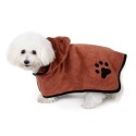 Dog Bathrobe Dog Bath Towel with Hood Belt Soft Super Water Absorption