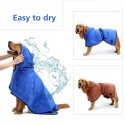 Dog Bathrobe Dog Bath Towel with Hood Belt Soft Super Water Absorption