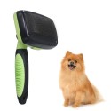 Steel Wire Needle Retractable Brush, Self-cleaning Slicker Brush,For Pet Grooming, Easy to Clean, Suitable for Small and Large Dogs and Cats, Short and Long Hair，Green