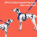 3pcs/Set Dog Collar & Harness & Leash Set Adjustable Collar Harness 1.2m Walking Leash XS/S/M/L Size for Small/Medium/Large Dogs Cats