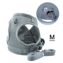 Dog Harness No-Pull Pet Harness Step-in Air Dog Harness, Soft Mesh Cat Harness, Step in Vest Harness Adjustable Outdoor Pet Vest, Reflective Harness for Pet Kitten Puppy Rabbit, (Silver gray,M)