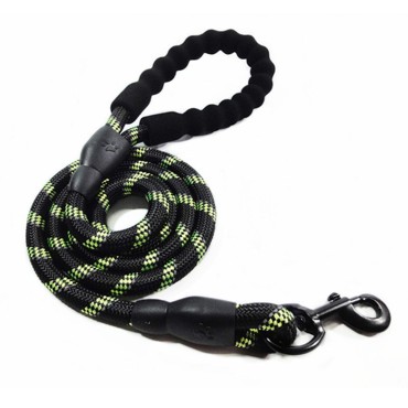 5ft Reflective Dog Leash Strong Dog Leash with Comfortable Padded Handle Traction Rolled Dog Leads Anti-Slip Handle Dog Leash Rope for Large and Medium Pets