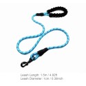 5ft Reflective Dog Leash Strong Dog Leash with Comfortable Padded Handle Traction Rolled Dog Leads Anti-Slip Handle Dog Leash Rope for Large and Medium Pets