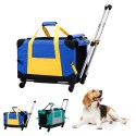 Pet Rolling Carrier Pet Carrier with Removable Wheels Telescopic Walking Handle for Dogs or Cats Weight Less Than 15KG