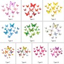 12Pcs Wall Stickers PVC Butterfly Shape Wall Decal Sticker Home Living Room Nursery Refrigerator Stickers DIY Art Decoration Outdoor Fences Garden Lawn Backyards Decor Removable Colorful Sticker