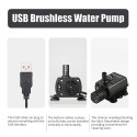 DECDEAL USB Brushless Water Pump with Nozzles Strainer Ultra-quiet Mini DC5V Micro Brushless Water Oil Pump Waterproof Submersible Fountain Pump Aquarium Pond Circulating 150L/H 1.2W Lift 3.28ft