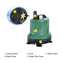 60W 3000L/H Submersible Water Pump Mini Fountain Pump with Power Cord Ultra Quiet Waterproof Water Pump for Aquarium Fish Tank Pond Water Gardens Hydroponic Systems with Nozzles