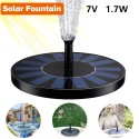 Solar Powered Water Pump 1.7W Solar Panel Water Fountain Bird Bath Small Pond Garden Decoration