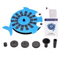 Cute Whale Solar Fountain with  4 Nozzles 2W DIY Birdbath Fountain Pump Outdoor Fix Floating Water Fountain Panel Kit for Fish Tank Small Pond Aquarium Garden Patio Lawn Pool Decorations