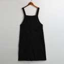 New Fashion Women Corduroy Vintage Dress Pocket Casual Strap Autumn Winter Loose Vest Overall Dress Black/Coffee