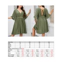 Women Plus Size Dress Half Sleeved Waist Strap Casual Dress